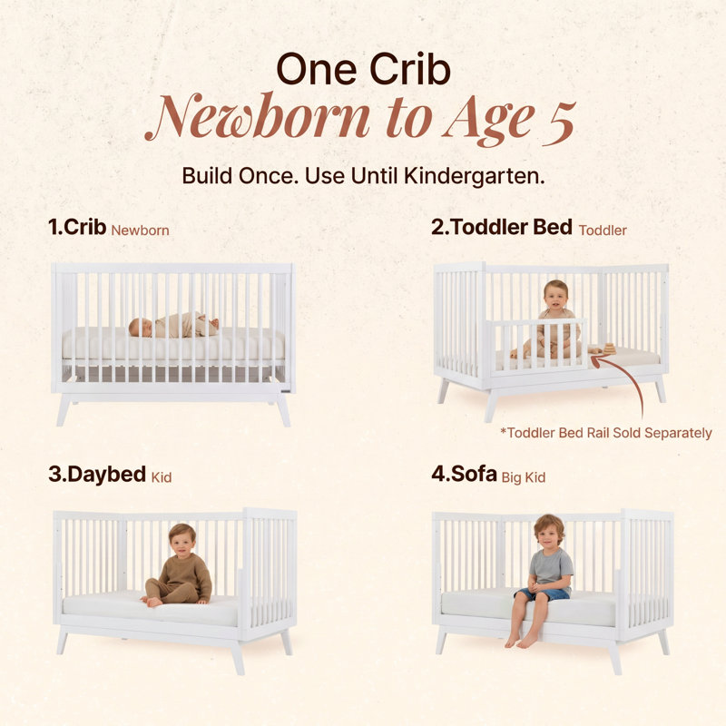 Soho 3-in-1 Convertible Crib, White