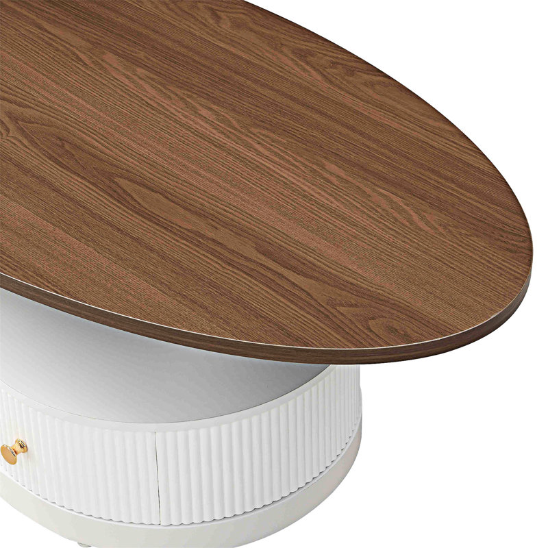Nesting Coffee Table Set, Antique Brown, White