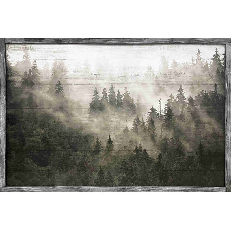 " Foggy Pine Forest ", H 24 po x l 36 po x P 1,5 po