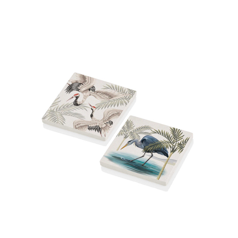Marble Square 2 Piece Coaster Set