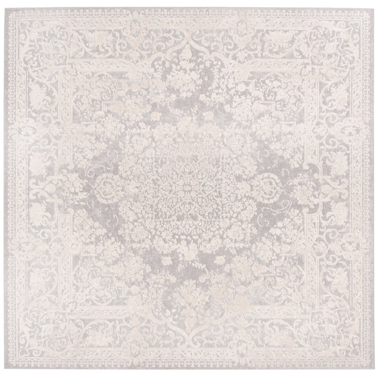Calidia Oriental Light Gray/Cream Area Rug