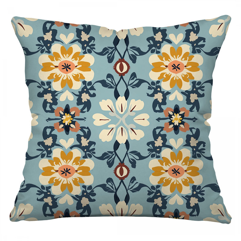 Coussin Floral, Carré 14 po
