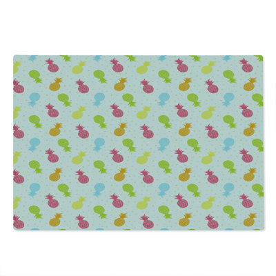 Ambesonne Pineapple Cutting Board Large Size Fresh Tropical Fruits Multicolor