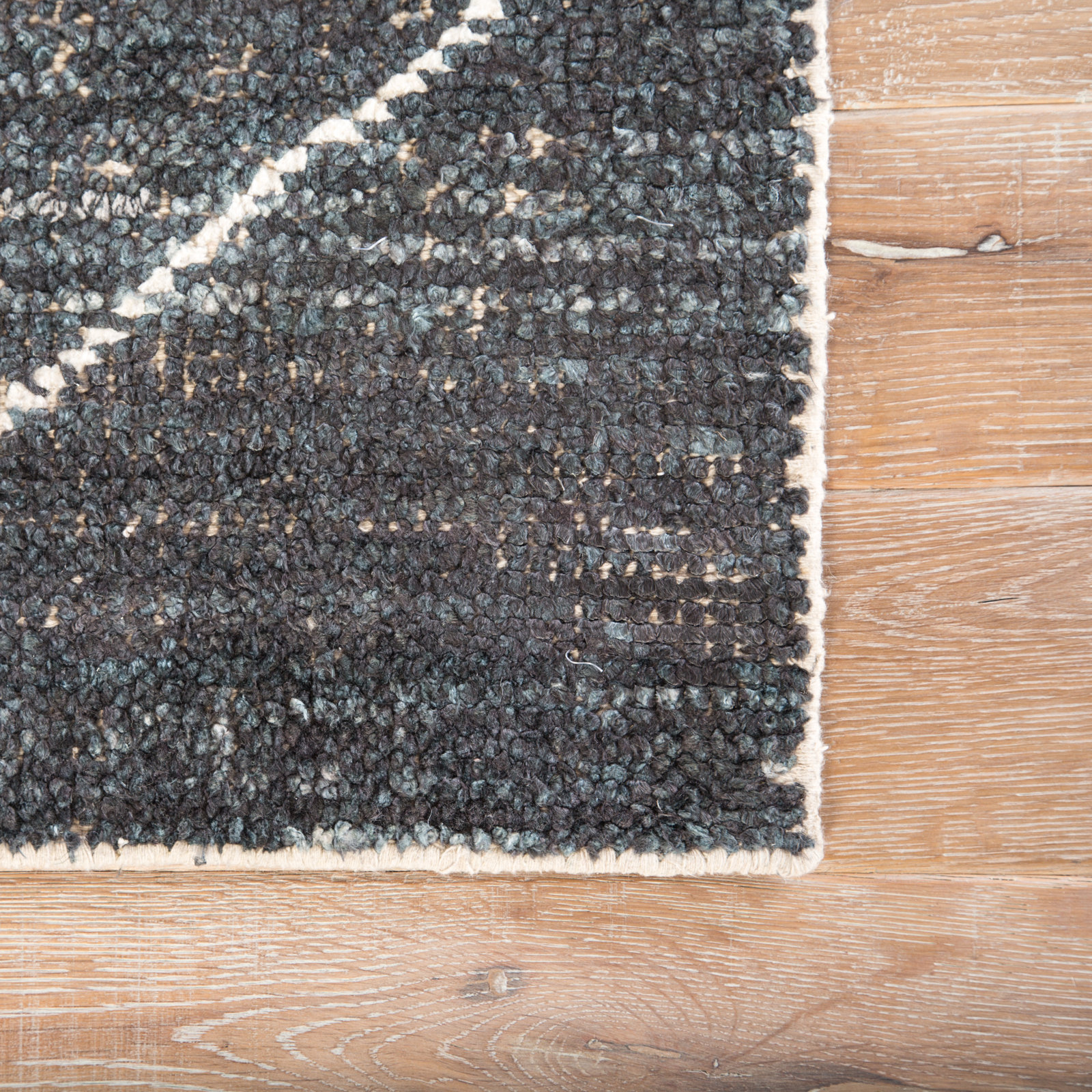 Rowan Black White Hand-Loomed Geometric Rug, Rectangle 8' x 11'