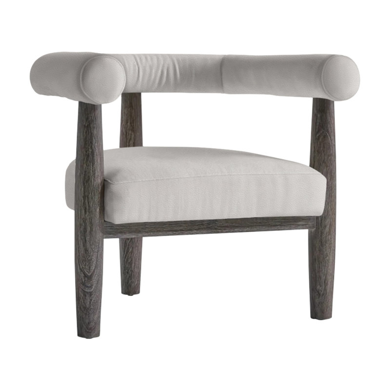 Marin Patio Chair with Cushions, Light Grey Vinyl 6503-010