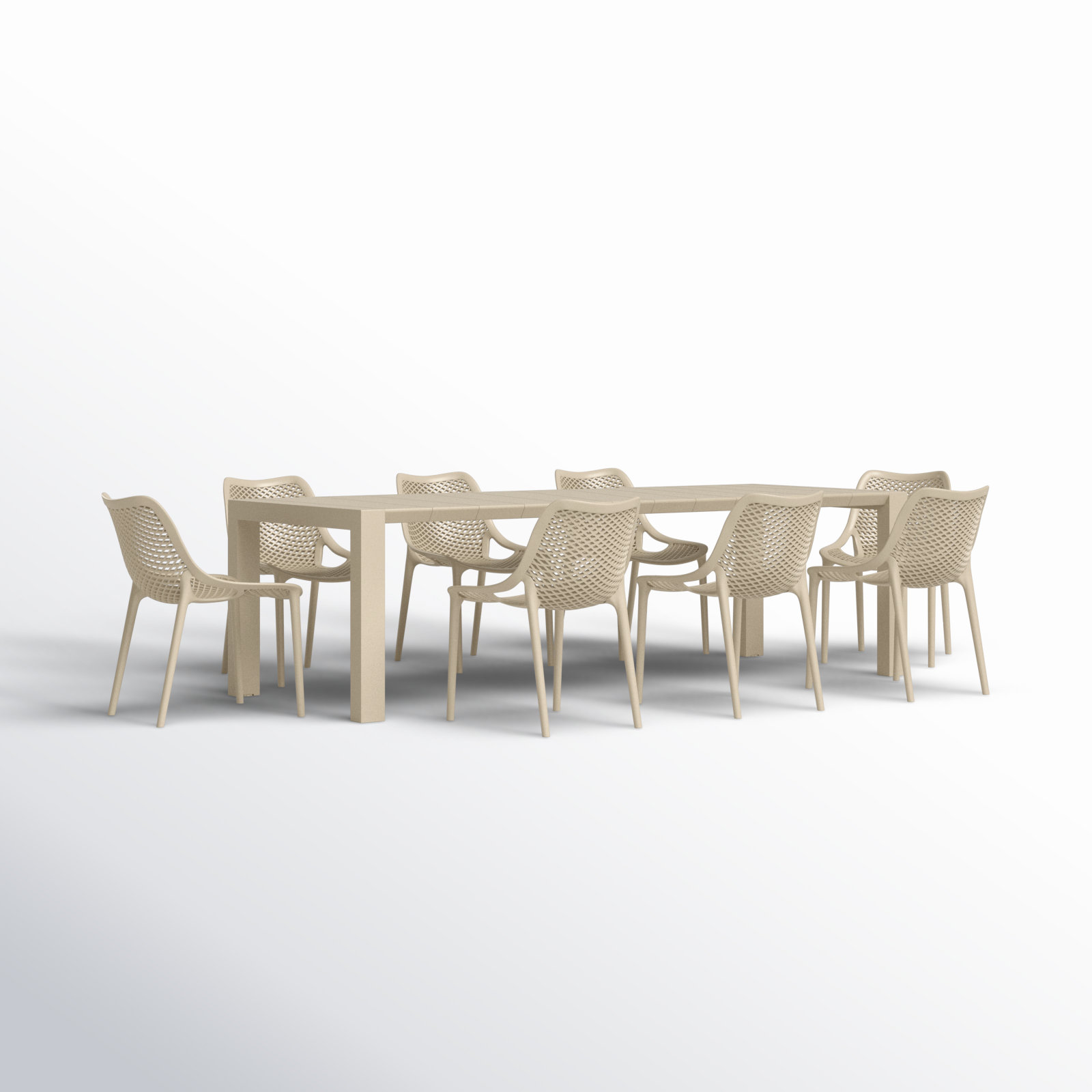 Farrah 102" Patio Dining Set, Taupe