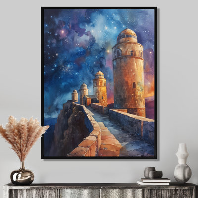 Bleu, jaune, étoile, sanctuaire, observatoire, art mural
