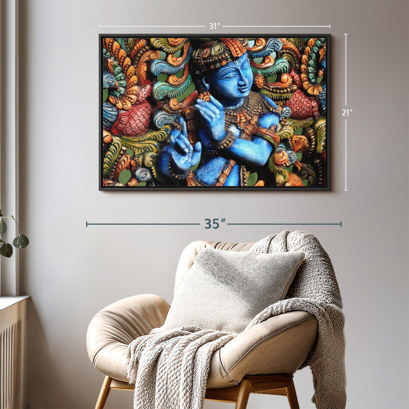 Beautiful Krishna, reproduction sur toile, H 21 po x l 31 po