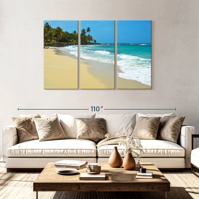 Plage Gillard dans les Caraïbes, H 48 po x l 74 po