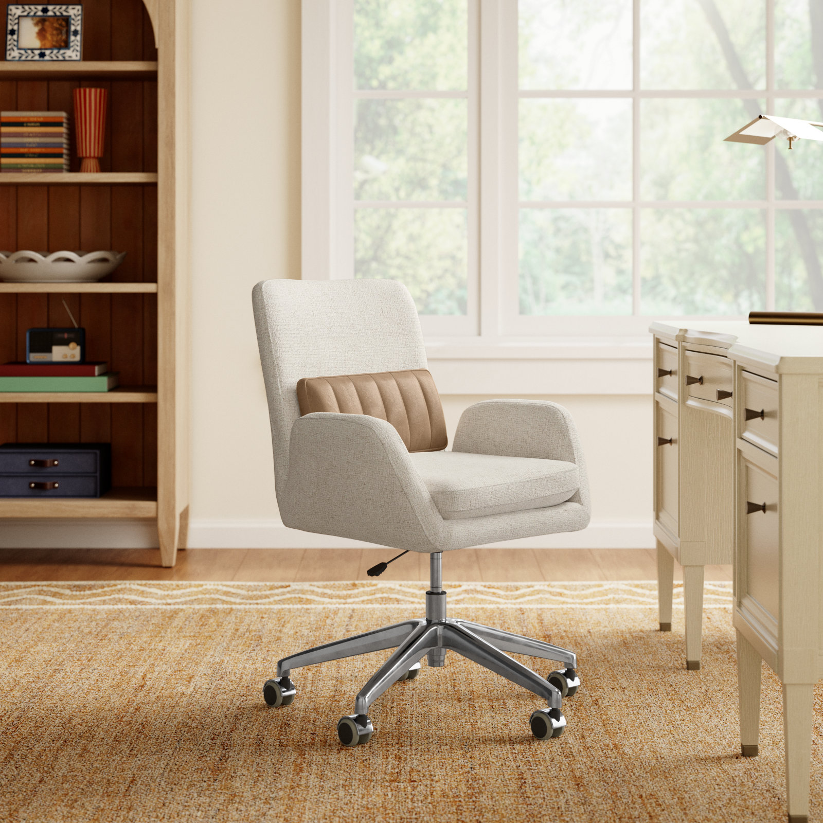 Sidonie Swivel Office Chair, Omari Natural