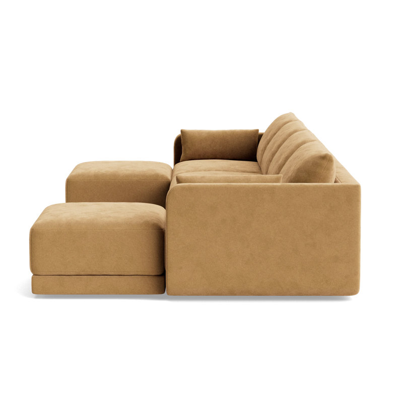 Eva Sectional, Performance Velvet - Nutmeg