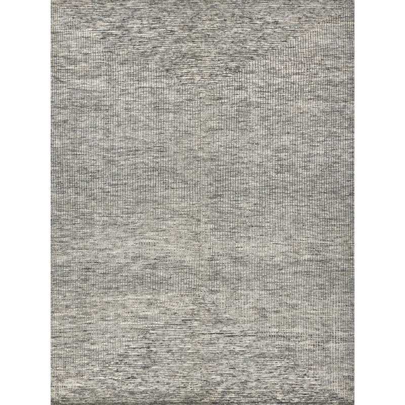 Crescent Wool Area Rug in Gray, Runner 7'2" x 16'3"
