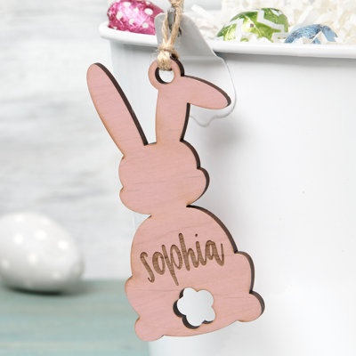 Étiquette de nom de lapin de Pâques