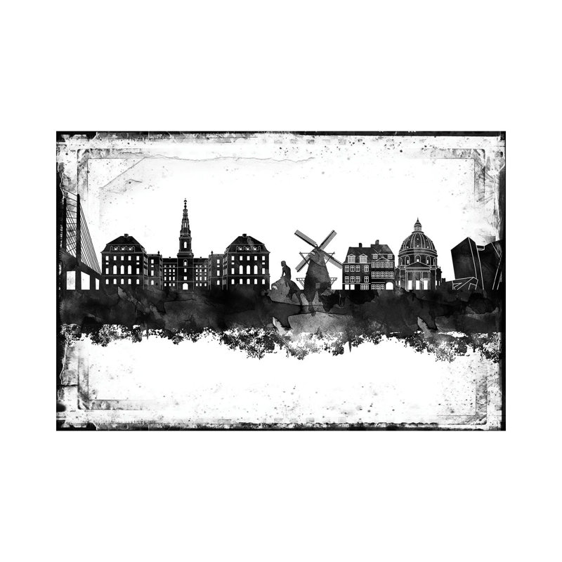 Copenhagen Black & White Film by WallDecorAddict - Wrapped Canvas Print, 66.04 cm H x 45.72 cm W