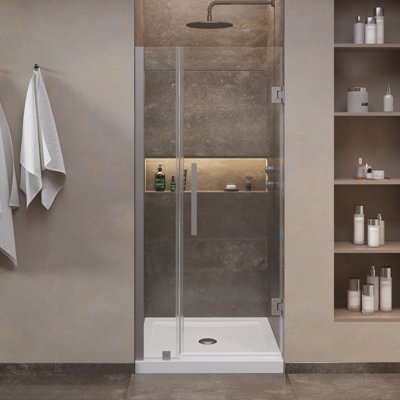 OVE Decors Panama X P 36 po P 74 po Ensemble de porte de douche à charnière pivotante sans cadre avec base H H Alcove, 2025