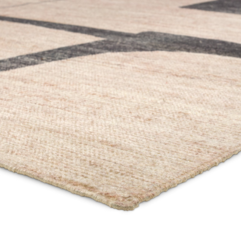 Theo Handwoven Abstract Tan Area Rug Made with Sustainable Materials, Rectangle 9'6" x 13'6"
