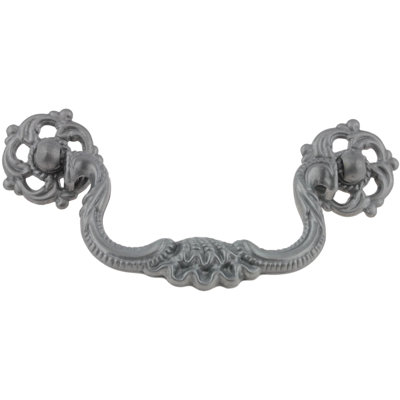 (5 Pack) 3-1/2 inch Baroque Bail Pull Satin Pewter