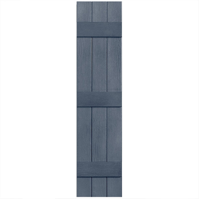 Trois lattes fermées, trois planches fermées en vinyle, 45 po, Indigo