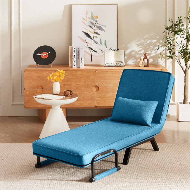 Convertible Chair Bed Sleeper For Adults, 5 In 1 Folding Chair Bed With 5-Position Adjustable Backrest & Pillow, Comfy Single Futon Sofa Bed For Small Spaces, Apartment, Office