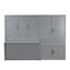 Grand lit gris avec instructions d'assemblage faciles