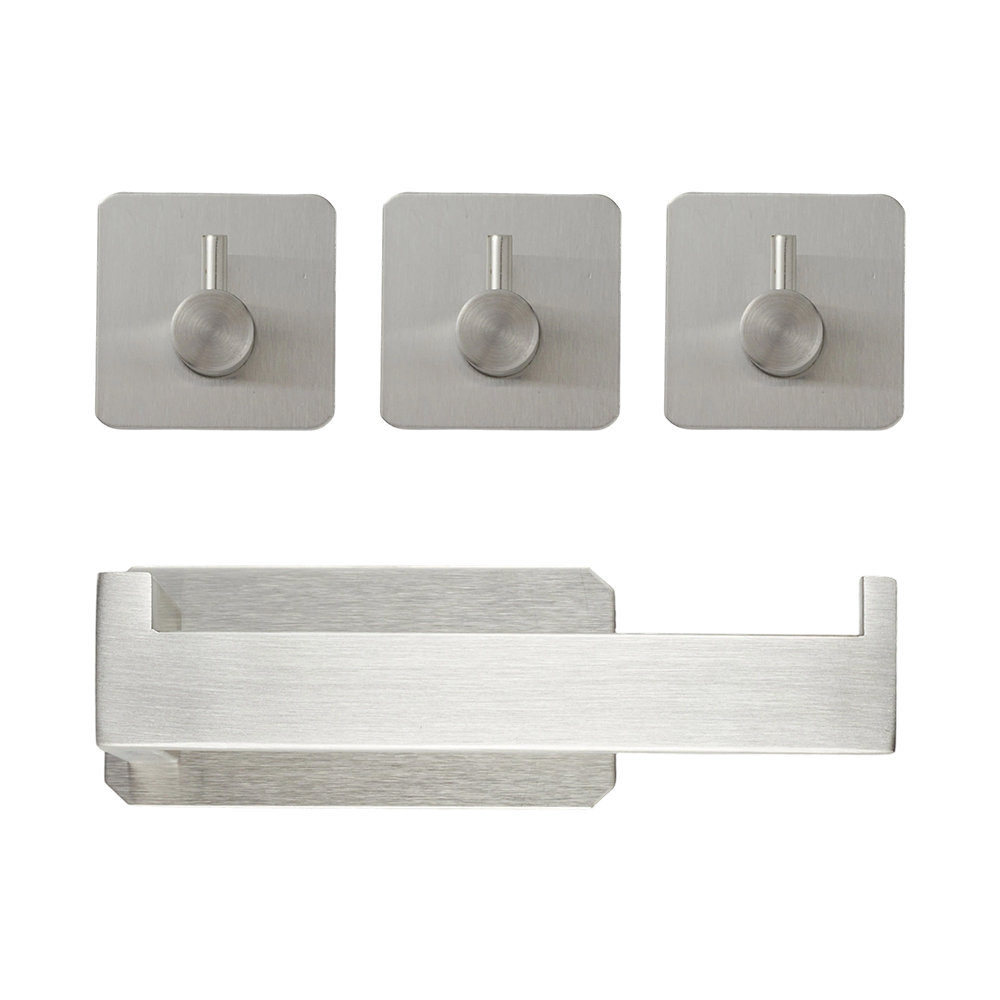 4pcs Self Adhesive Stainless Steel Bathroom Hardware Set