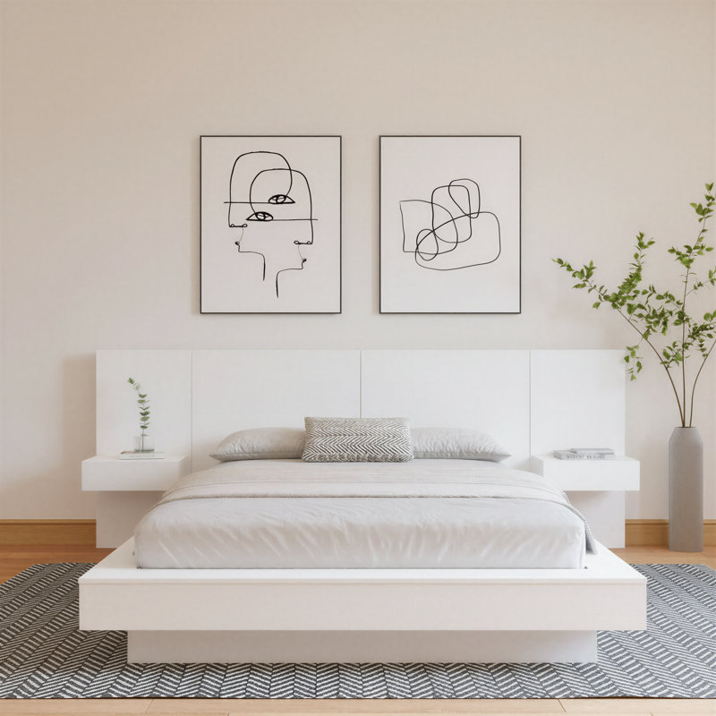 Kaenen 3 Piece Bedroom Set, King, White