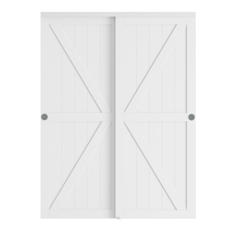 Pure White 48'' x 80'' K-Frame Sliding Barn Door