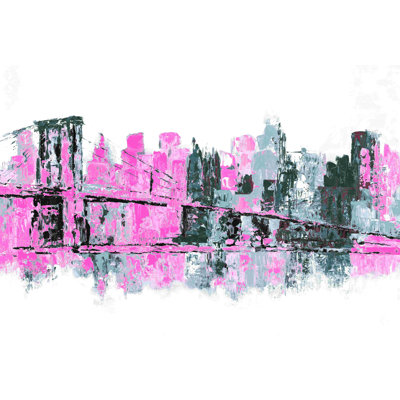 " Pink Cityscape Painting " Painting Print
