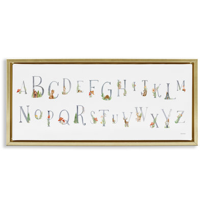 «Country Cottage Alphabet», art mural encadré flottant par Rachel Nieman