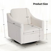 Fauteuil demi-tonneau rembourré Mid-Century, Beige