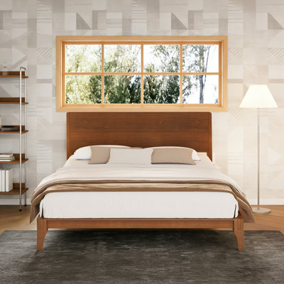 Bamboo Platform Bed with Tall Headboard and Footboard, Eco-Friendly Bed Frame with High Clearance and Underbed Storage, Weight Capacity 500 lbs, No Box Spring Needed, Brown, Full