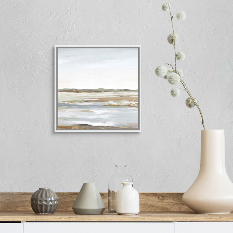 «Vastness I» par Eva Watts - reproduction d'art, H 14 po x l 14 po, Toile avec cadre photo, Blanc
