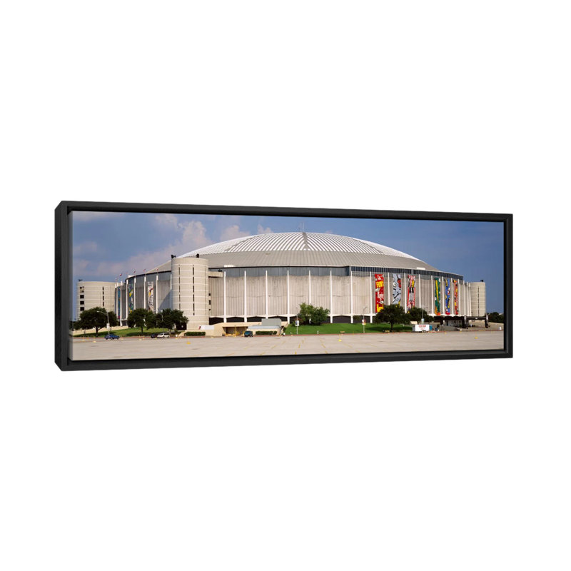 « houston astrodome, houston, texas », reproduction de photo sur toile, H 20 po x l 60 po x P 1,5 po, Toile avec cadre noir