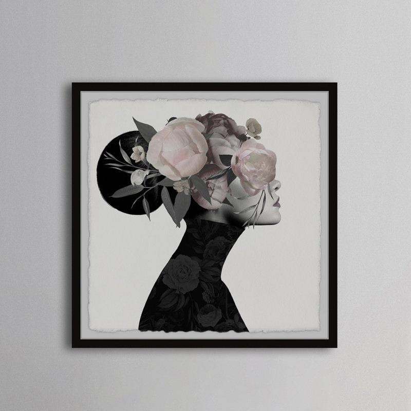«Dark Flower Turban III» par Marmont Hill - peinture encadrée, H 12 po x l 12 po x P 1,5 po