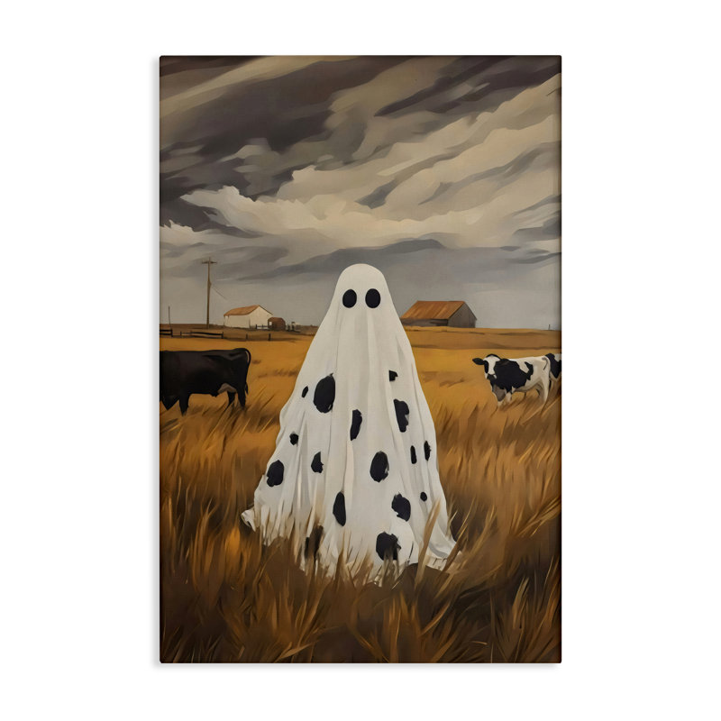 Cow Cow Ghost in Farmland Canvas, conception par Arlington Prints, H 24 po x l 16 po