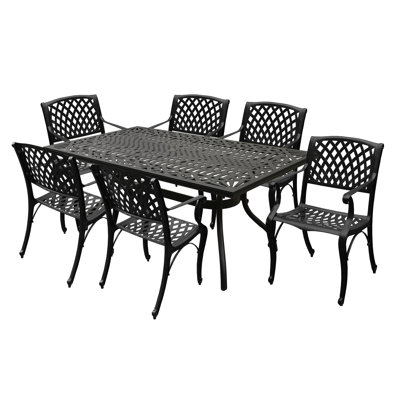 Ensemble de salle à manger rectangulaire en aluminium pour 6 personnes Boolia