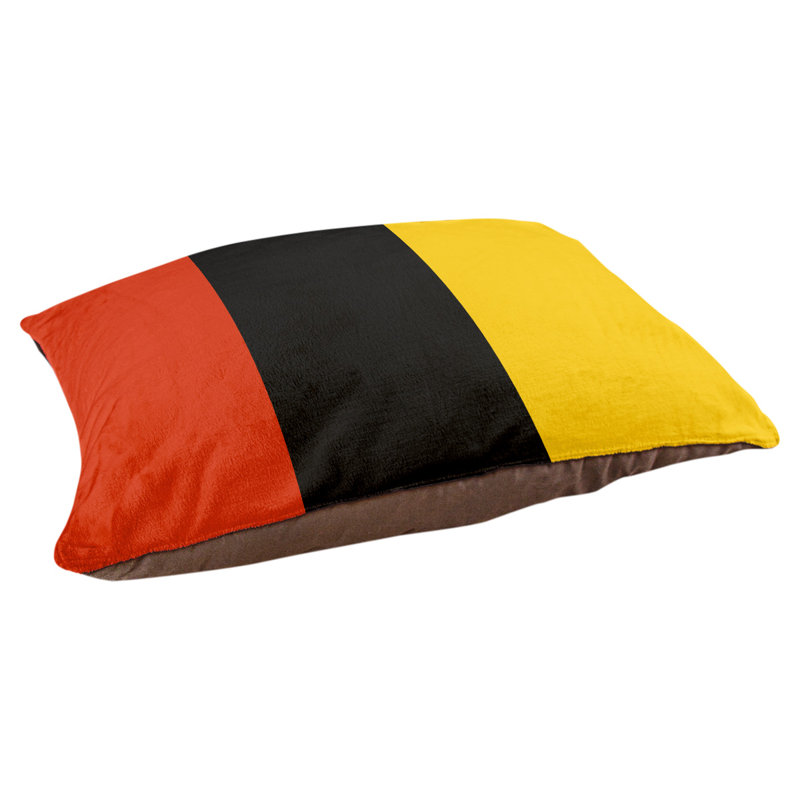 Coussin pour chien hockey Las Vegas, Moyen (H 14 po x l 40 po x P 30 po), Orange / Noir / Jaune