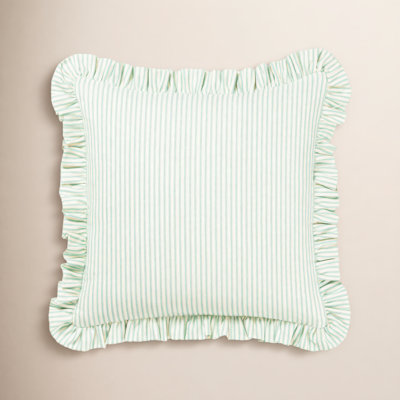 Birch Lane Ticking Stripe Ruffled Accent Pillow