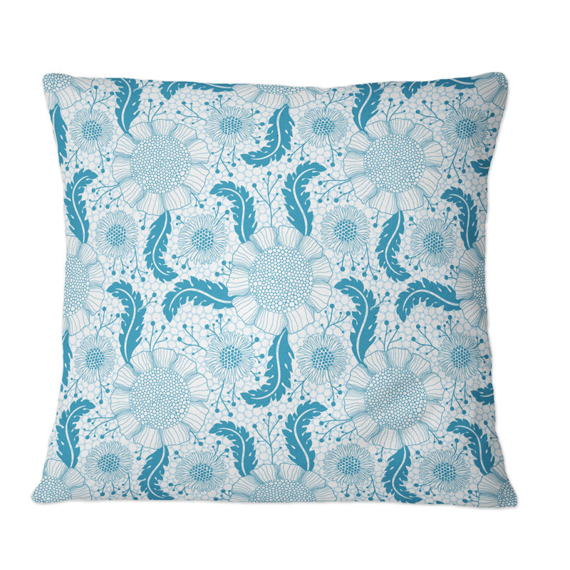 Floral Throw Pillow, 16" x 16"