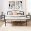 Lit double en métal avec 2 tables de chevet noires - ensemble de chambre à coucher moderne 3 pièces-947535288-947535287
