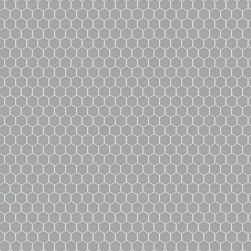 Metro Glossy .89" x .89" Hex Porcelain Honeycomb Mosaic Wall & Floor Tile, Light Gray