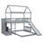 Twin Over Twin Bunk Bed with Two Drawers and Slide, House Bed with Slide-608482852