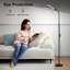 Lampe sur pied à DEL, lampe de lecture brillante 18W / 2000LM pour bureau avec double tête, lumière réglable moderne à col-de-cygne réglable pour l'artisanat d'extension des cils, lampes sur pied pour le salon
