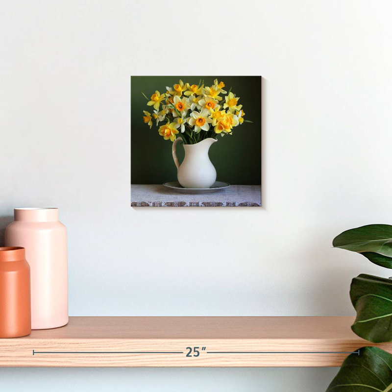 Harnek Daffodils In Pitcher, 10" H x 10" W