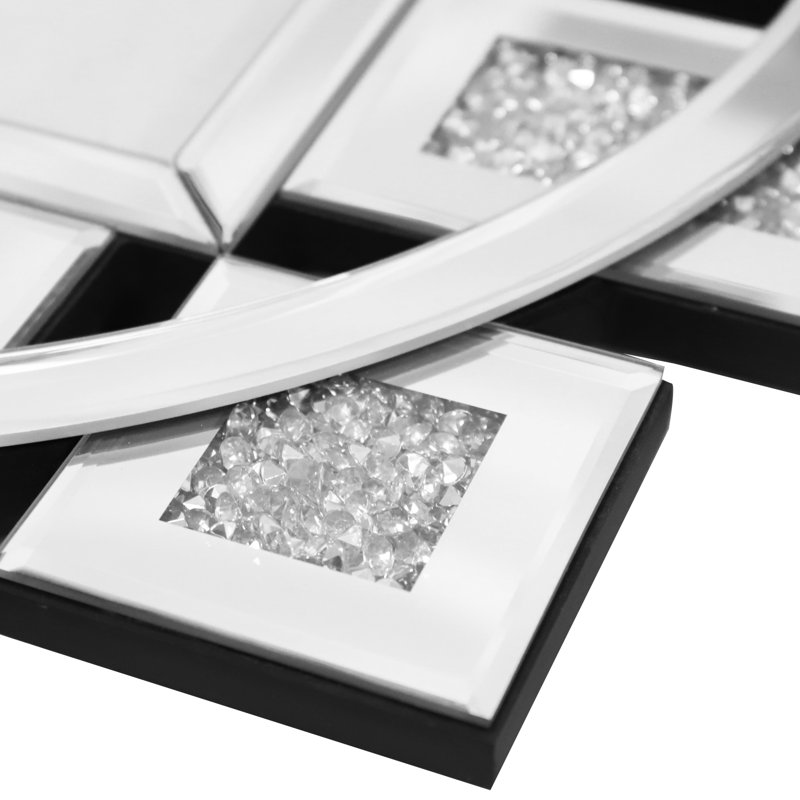 Horloge miroir miroir irrégulière, Argent, Grand