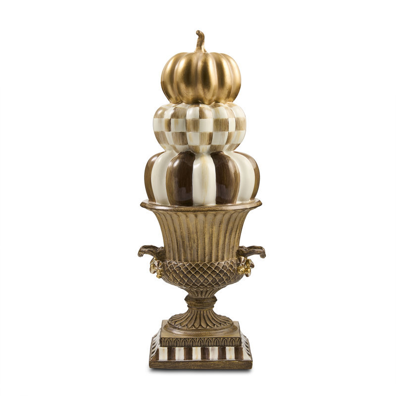 Tabletop Stacked Pumpkins In Urn