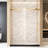 American Design Single Sliding Shower Door 56 - 60 "W X 76" H, 6 Mm Clear Tempered Glass, Proof Film, Stainless Steel Square Tube Track, Brushed Gold Handle, 4.8Cm Wheels, Water Bottom Strip For