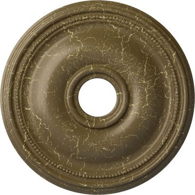 Endurathane Bradford Ceiling Medallion, 18 1/8"OD x 3 3/4"ID x 1 1/8"P (Fits Canopies up to 4 3/8"), Hand-Painted Mississippi Mud Crackle Finish