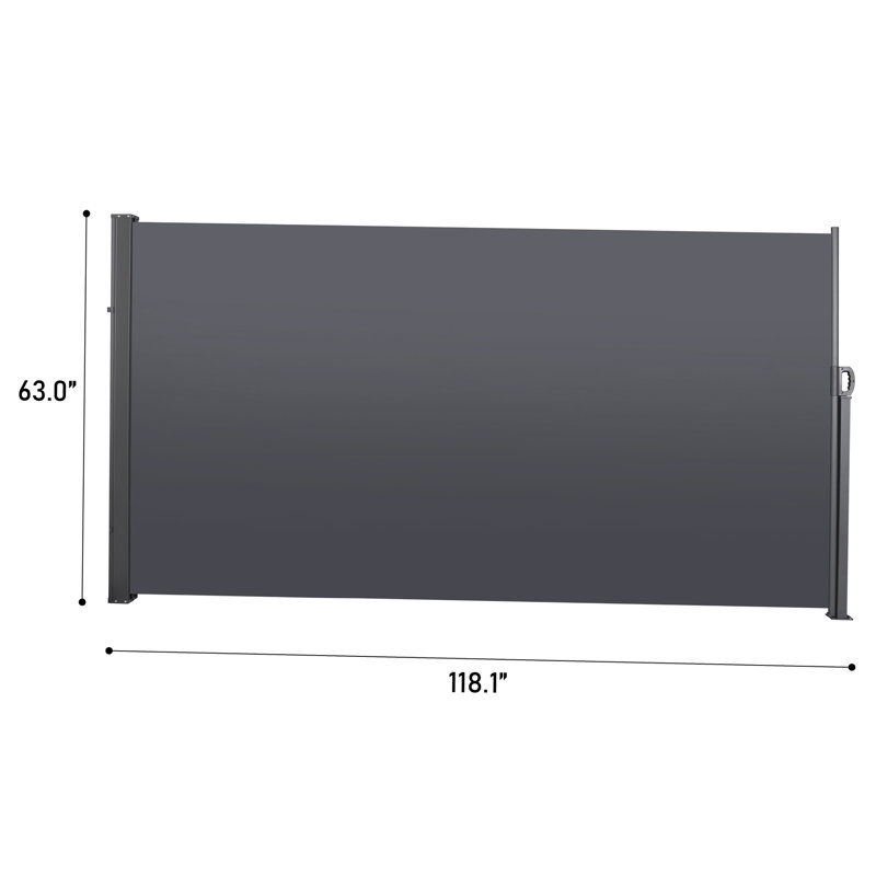 Auvent rétractable polyvalent pour plus d'intimité et de confort, 62.99" H x 118.1" W x 1.58" D, Gray