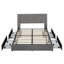 Base de lit double avec 4 tiroirs de rangement et ports USB Denman-1011416783-1011416781
